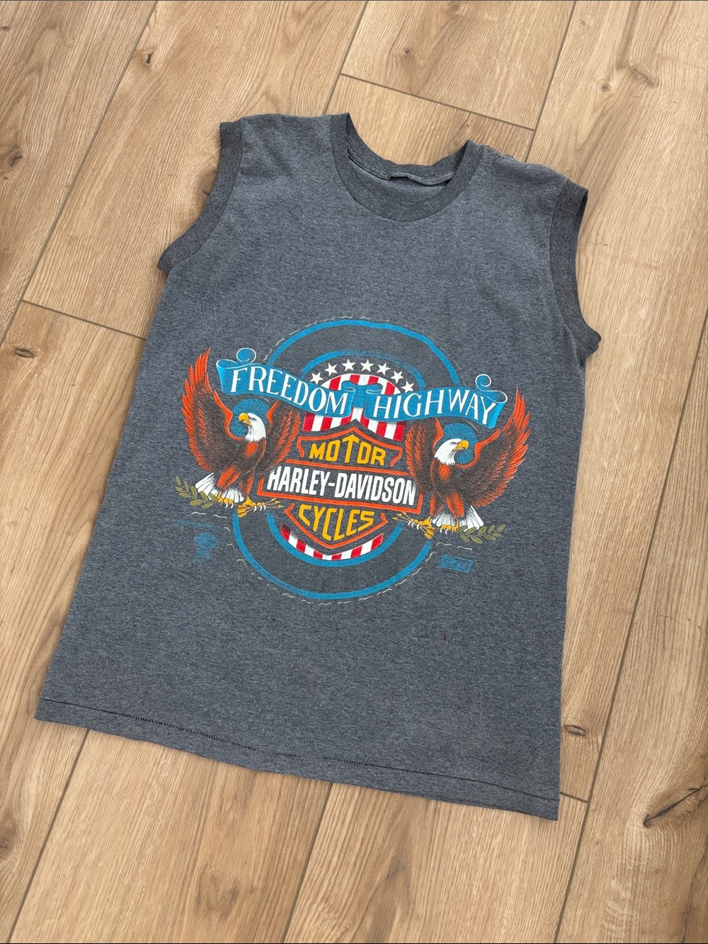 Harley-Davidson Freedom Highway Graphic Muscle Tee - Gray